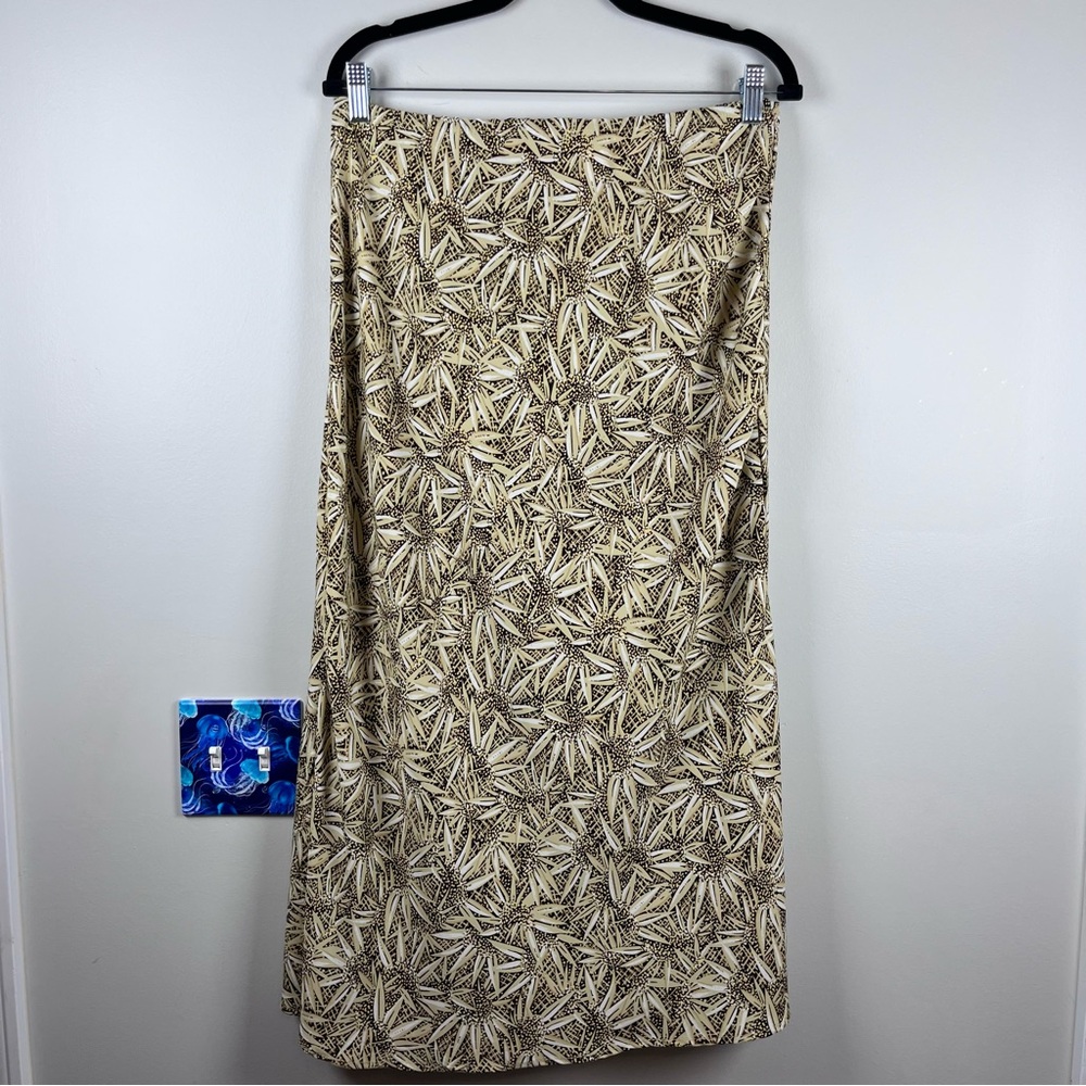 Vintage Kathie Lee 90s Y2K Brown Sunflower Midi Skirt Western Country Size 12